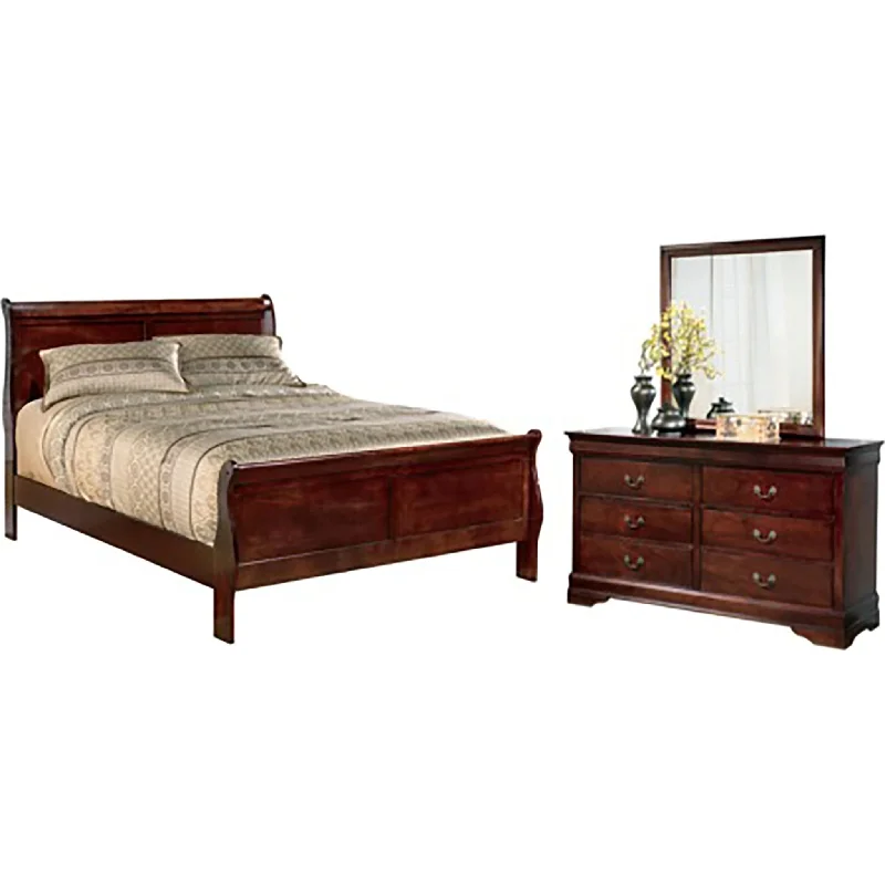 Alisdair 5 Piece Queen Sleigh Bedroom - Dark Brown
