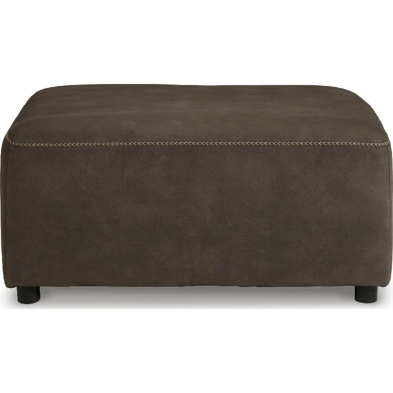 Allena Oversized Accent Ottoman - Gunmetal