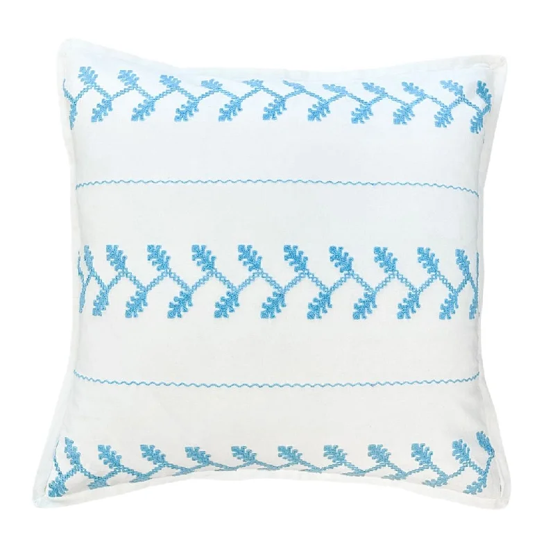 Zipper - closure duvet covers for easy removal and washingAmer Embroidered Shams, Blue / White