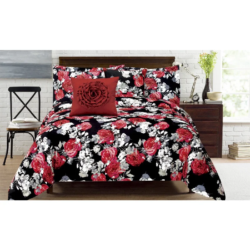 Latex - filled comforters with a bouncy texture and good supportAmerican Beauty Red 5-piece Comforter Set Latex - filled comforters with a bouncy texture and good supportAmerican Beauty Red 5-piece Comforter Set