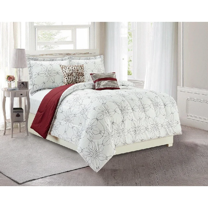 Bamboo - fiber - filled comforters with antibacterial and breathable qualitiesArtistic Linen Rihanna 5-piece Comforter Set with Two Fun Decorative Pillows Bamboo - fiber - filled comforters with antibacterial and breathable qualitiesArtistic Linen Rihanna 5-piece Comforter Set with Two Fun Decorative Pillows