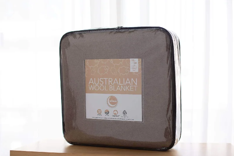 Synthetic fiber blend blankets for a budget - friendly choiceAustralian Made Wool Twill Mocha Blankets by Bambi