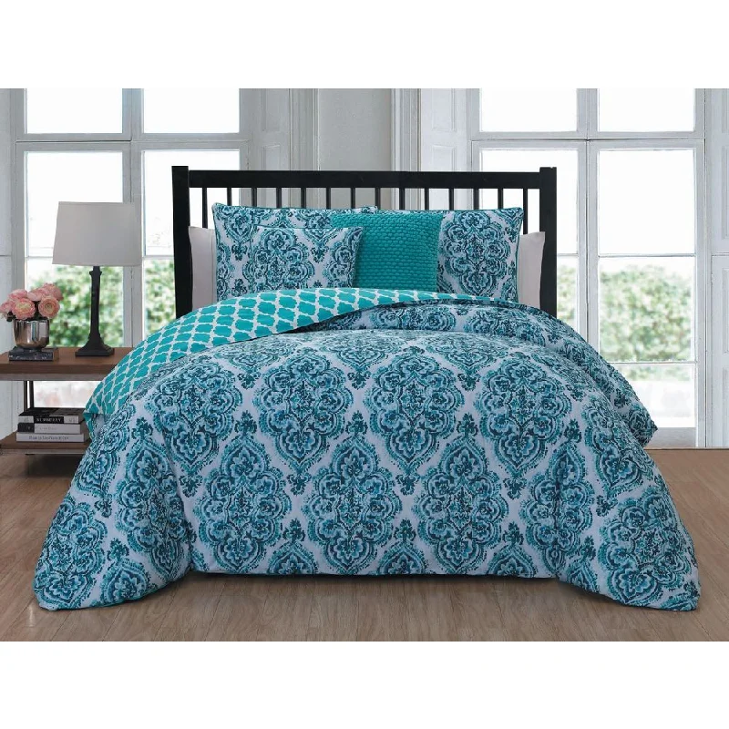 Synthetic - filled comforters like polyester for affordability and hypoallergenic propertiesAvondale Manor Teagen 5-piece Reversible Comforter Set