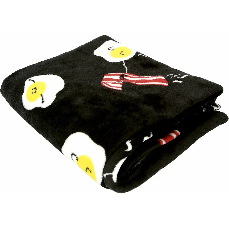 Bamboo fiber blankets with natural antibacterial propertiesBacon & Eggs 50" x 60" Royal Plush Blanket with Drawstring Bag