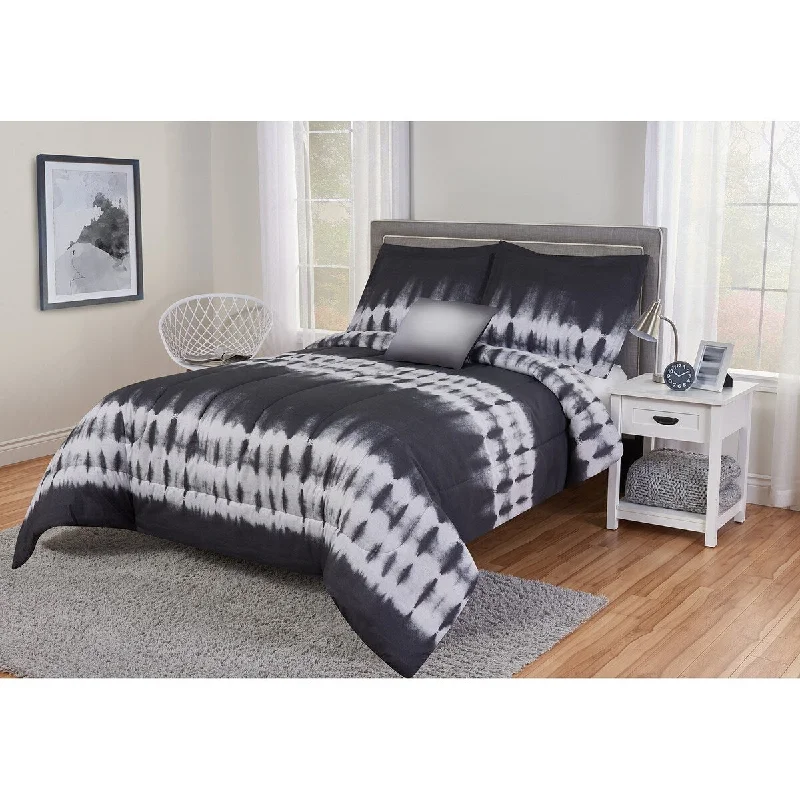 Wool - filled comforters with natural moisture - wicking and temperature - regulating featuresBlack and White Tie Dye Reversible Comforter Wool - filled comforters with natural moisture - wicking and temperature - regulating featuresBlack and White Tie Dye Reversible Comforter
