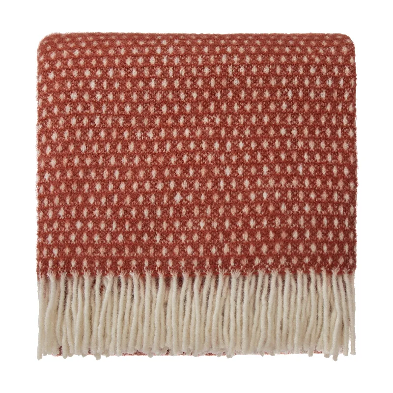Cashmere blankets for ultimate softness and luxuryOsele Wool Blanket [Baked clay & Off-white]