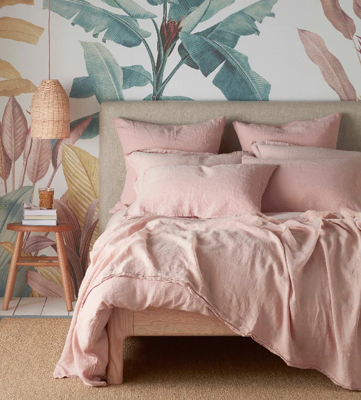 King - size duvet covers to fit large king - sized beds perfectlyBlush Pink 100% Linen Duvet Cover