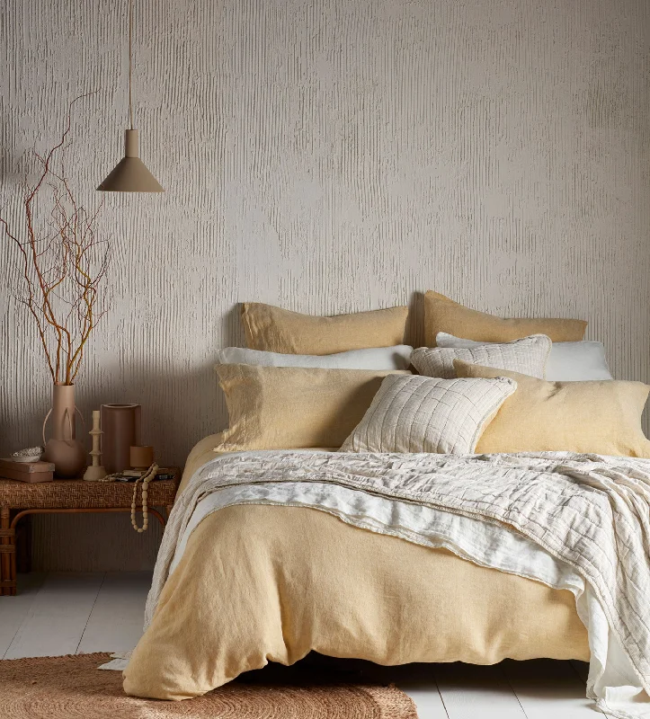 Twin - size duvet covers ideal for single beds in kids' rooms or dormitoriesButtercup 100% Linen Duvet Cover