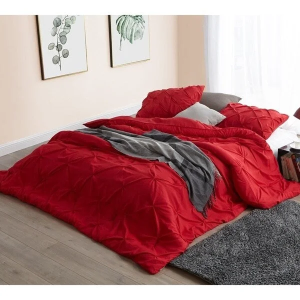 Cotton - filled comforters for a breathable and natural sleep experienceBYB Cherry Red Pin Tuck Comforter Cotton - filled comforters for a breathable and natural sleep experienceBYB Cherry Red Pin Tuck Comforter