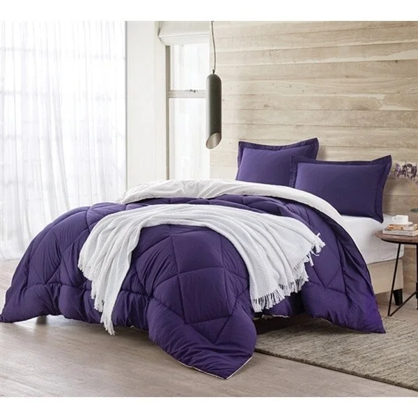 King - size comforters to fit large king - sized beds perfectlyBYB Purple Reign/Jet Stream Reversible Comforter (Shams Not Included) King - size comforters to fit large king - sized beds perfectlyBYB Purple Reign/Jet Stream Reversible Comforter (Shams Not Included)