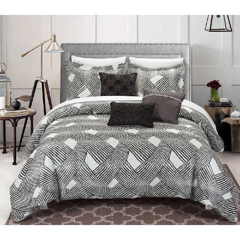Full - size comforters suitable for full - sized beds in guest rooms or small bedroomsCarson Carrington Sandefjord 6-piece Jacquard Comforter Set, Grey