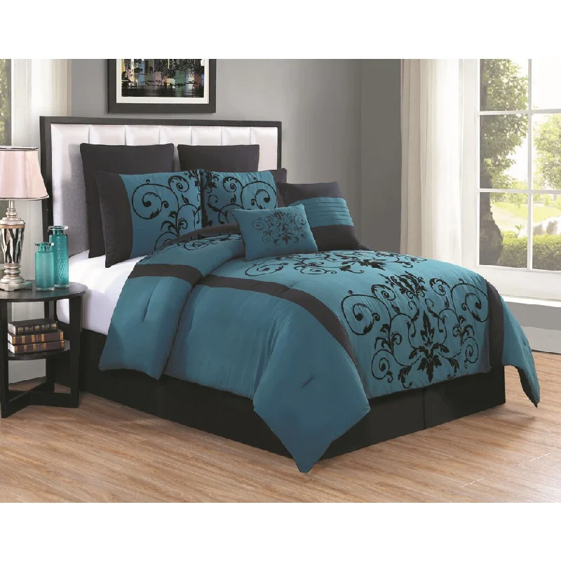 Full - size comforters suitable for full - sized beds in guest rooms or small bedroomsCassandra Geometric Floral 8-piece Comforter Set Full - size comforters suitable for full - sized beds in guest rooms or small bedroomsCassandra Geometric Floral 8-piece Comforter Set