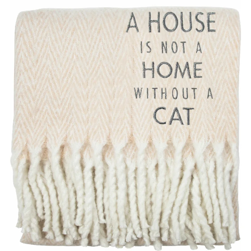 Fleece blankets for a cozy and plush textureCat 50" x 60" Herringbone Blanket
