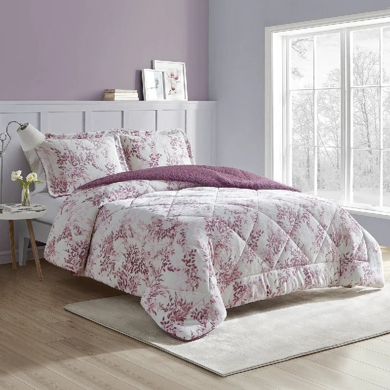 Goose down comforters known for their superior quality and insulationCEDAR COURT Sicilly Mauve Ultra 3-Piece Plush/Sherpa Comforter Set Goose down comforters known for their superior quality and insulationCEDAR COURT Sicilly Mauve Ultra 3-Piece Plush/Sherpa Comforter Set