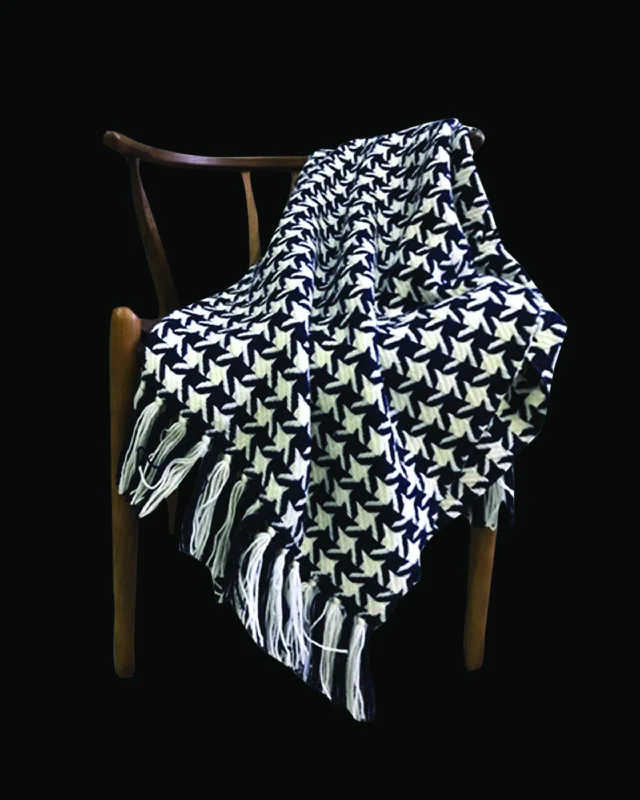 Mohair blankets with a unique sheen and softnessChecker Luxury Black & White Throw & Blanket