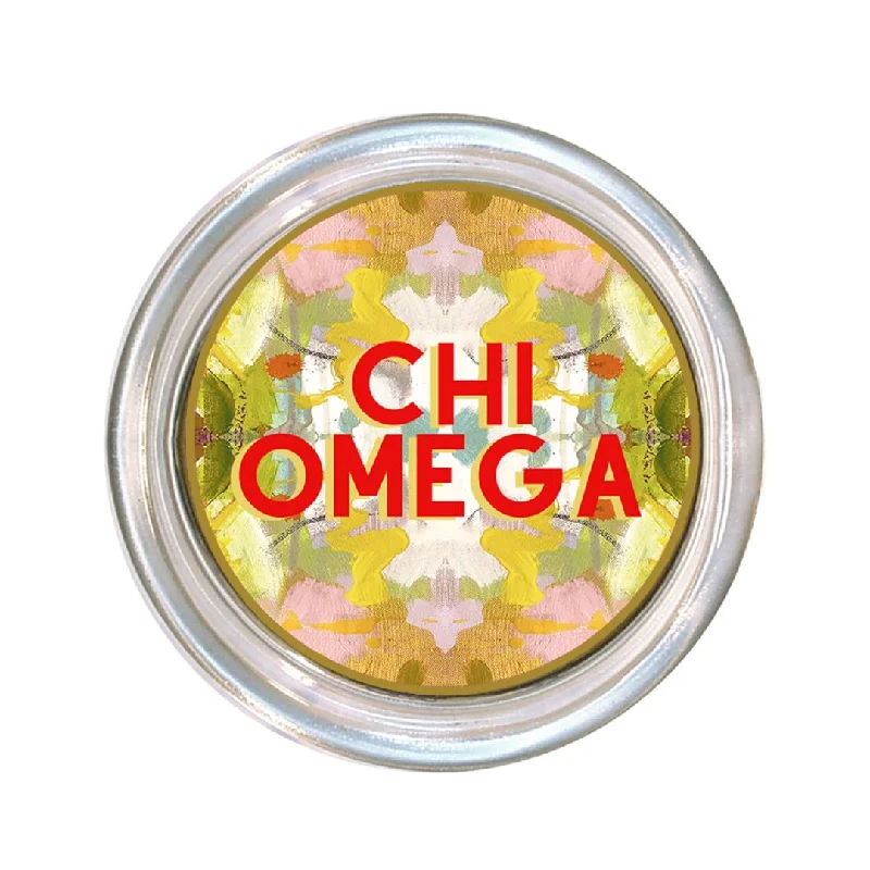 Geometric - patterned duvet covers for a modern and stylish lookChi Omega Large Glass Coaster