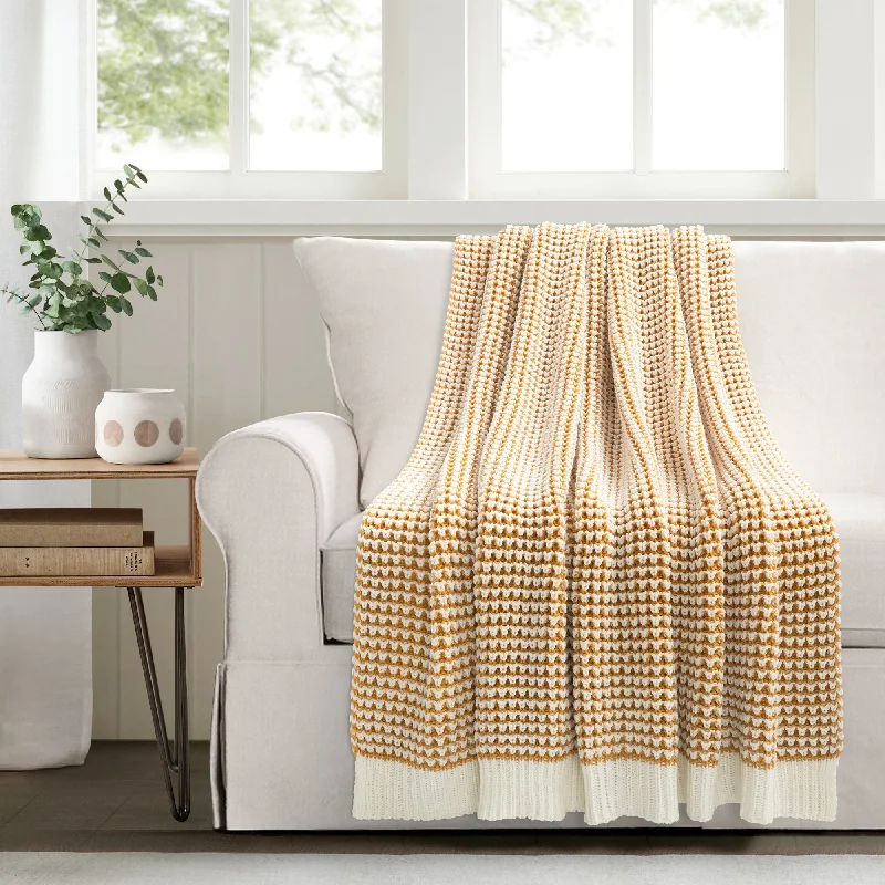 Fleece blankets for a cozy and plush textureChic And Soft Knitted Throw Yellow Single 50x60