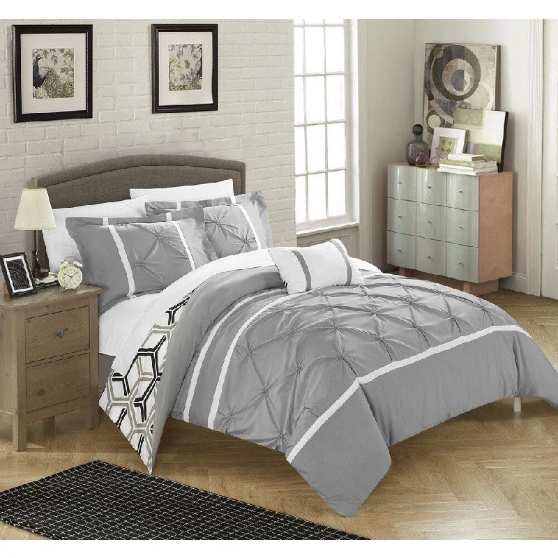 Wool - filled comforters with natural moisture - wicking and temperature - regulating featuresChic Home 4-Piece Avee Grey Comforter 3 Piece Set Wool - filled comforters with natural moisture - wicking and temperature - regulating featuresChic Home 4-Piece Avee Grey Comforter 3 Piece Set