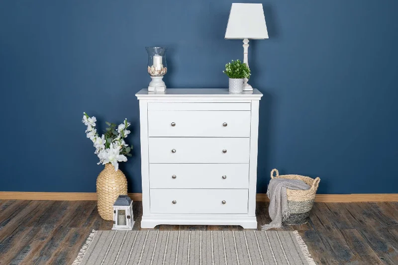 Chilgrove Bright White 4 + 1 Drawer Chest of Drawers