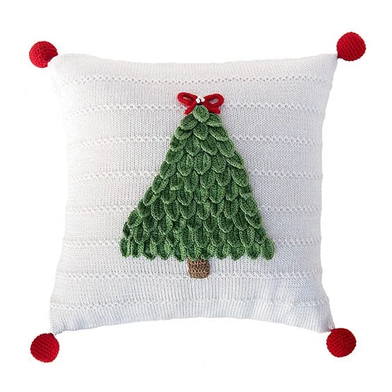 Rayon from bamboo blankets for a silky and breathable feelChristmas Tree 12" Pillow in Ecru