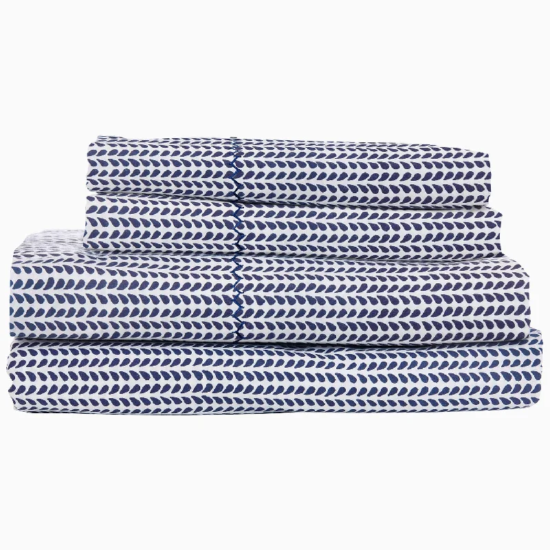 Stain - resistant duvet covers for easy maintenanceCinde Indigo Organic Sheet Set