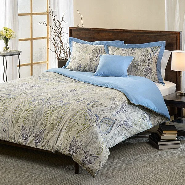 King - size comforters to fit large king - sized beds perfectlyComosetti Woodlawn Blue Paisley Reversible Cotton 5-piece Comforter Set King - size comforters to fit large king - sized beds perfectlyComosetti Woodlawn Blue Paisley Reversible Cotton 5-piece Comforter Set