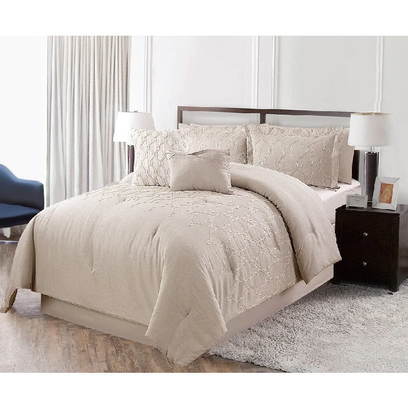 Cotton - filled comforters for a breathable and natural sleep experienceCourtney Metallic Embroidered 6-piece Comforter Set Cotton - filled comforters for a breathable and natural sleep experienceCourtney Metallic Embroidered 6-piece Comforter Set