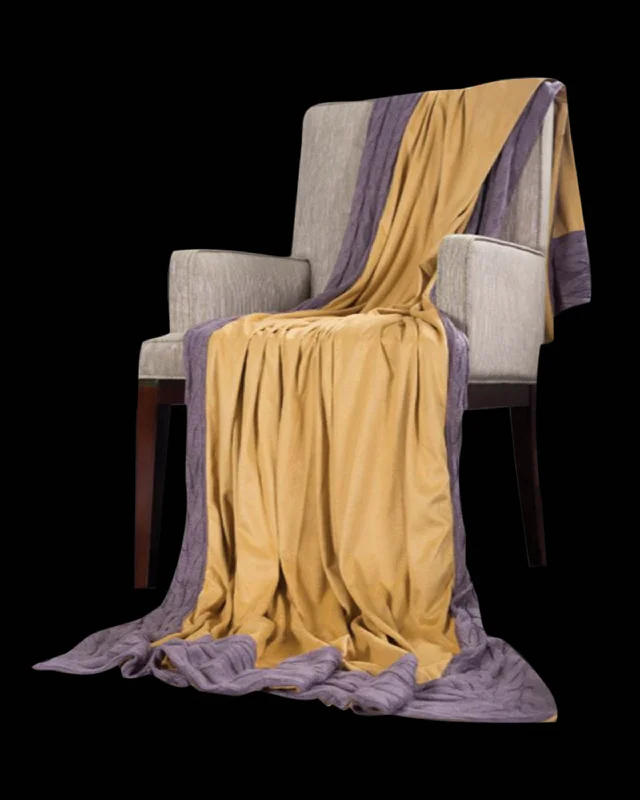 Wool blankets with natural warmth and insulationCricket Luxury Yellow And Grey  Throw And Blanket