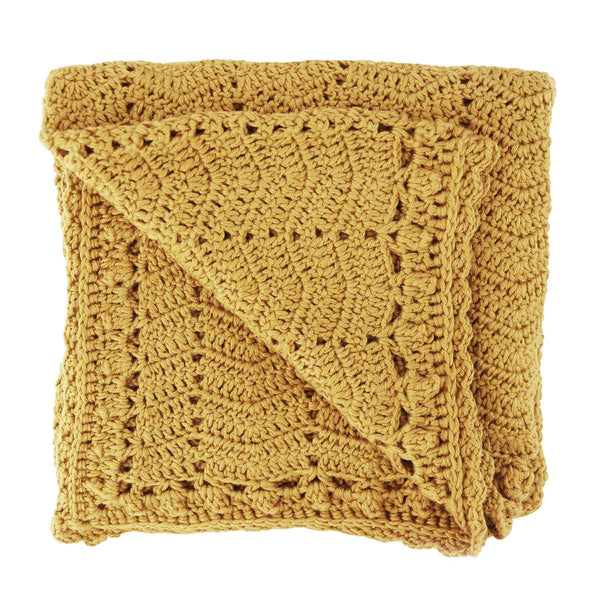 King - size blankets to cover large beds comfortablyCrochet Baby Blanket - Turmeric