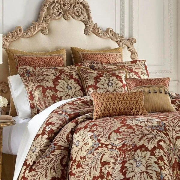 Queen - size comforters for standard queen - sized mattressesCroscill Arden Red Chenille 4 Piece Comforter Set Queen - size comforters for standard queen - sized mattressesCroscill Arden Red Chenille 4 Piece Comforter Set