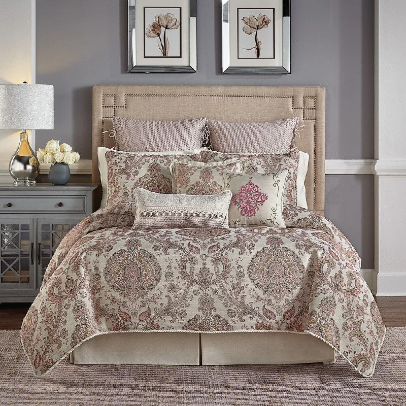 King - size comforters to fit large king - sized beds perfectlyCroscill Giulietta Jacquard Damask 4-piece Comforter Set with Bedskirt
