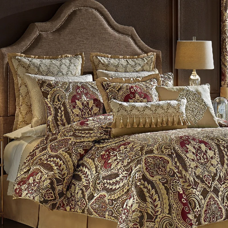 Synthetic - filled comforters like polyester for affordability and hypoallergenic propertiesCroscill Julius 4-pc. Red/Brown/Gold Damask Bedding Set Synthetic - filled comforters like polyester for affordability and hypoallergenic propertiesCroscill Julius 4-pc. Red/Brown/Gold Damask Bedding Set