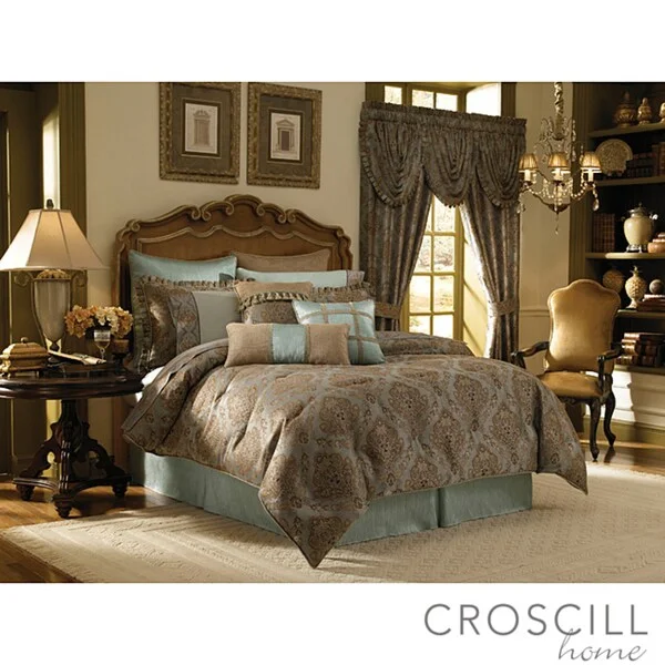 Microfiber - filled comforters that are lightweight and easy to care forCroscill Laviano Aqua King-size 4-piece Comforter Set - Aqua/Beige Microfiber - filled comforters that are lightweight and easy to care forCroscill Laviano Aqua King-size 4-piece Comforter Set - Aqua/Beige