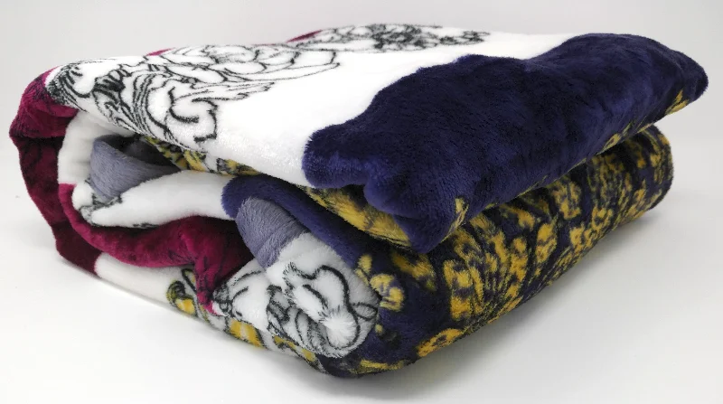Wool blankets with natural warmth and insulationDaDa Bedding Botanical Floral Striped Carnations Mink Flannel Fleece Throw Blanket (XY9829)