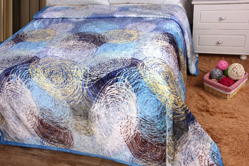 Wool blankets with natural warmth and insulationDaDa Bedding Swirly Navy Blue Lagoon Abstract Mink Flannel Fleece Throw Blanket (XY9897)