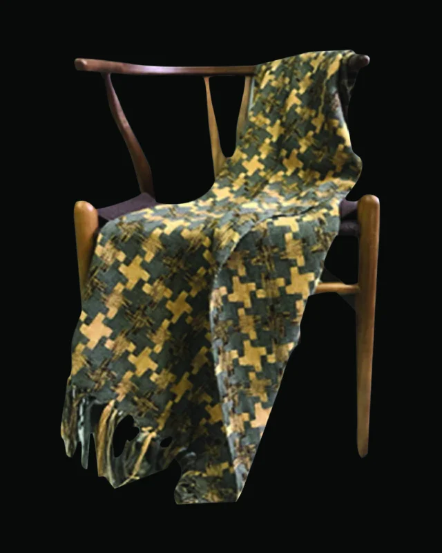 Recycled polyester blankets for an eco - conscious optionDecima Luxury Golden & Grey Throw & Blanket