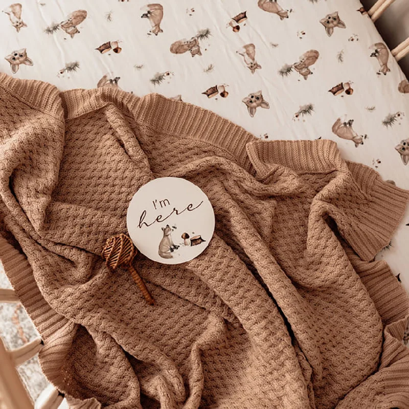 Cotton blankets for breathability and a lightweight feelSnuggle Hunny Diamond Knit Baby Blanket - Hazelnut