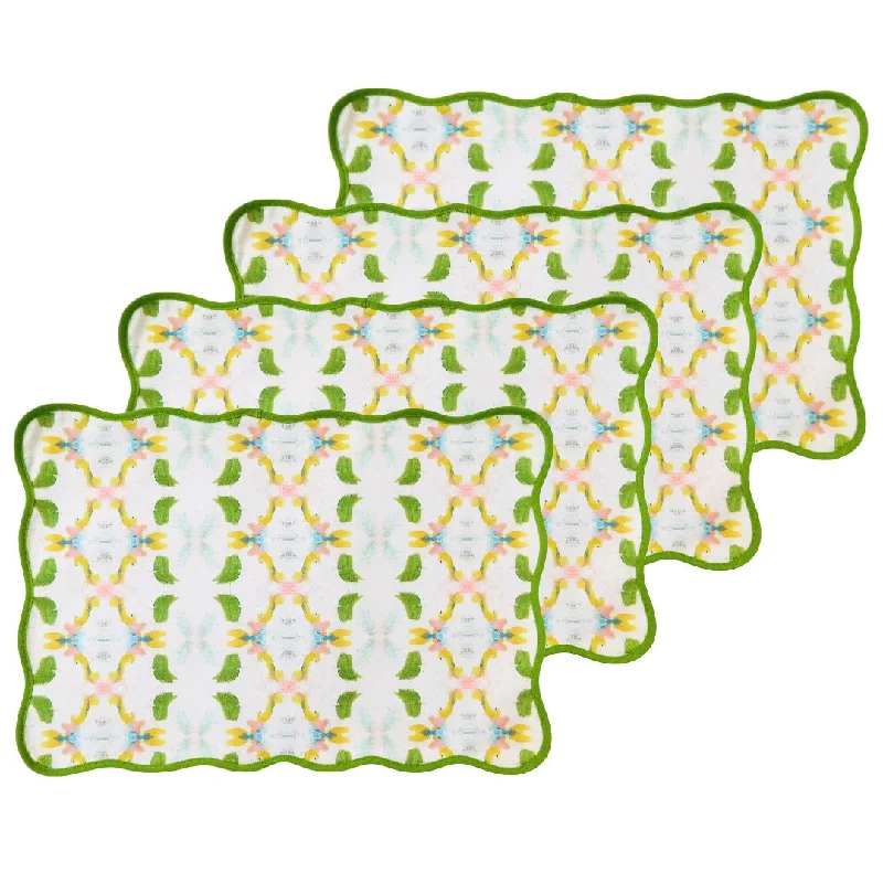 Embroidered duvet covers with intricate needlework for a luxurious touchDogwood Scalloped Placemats