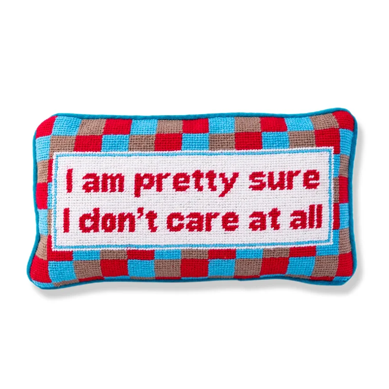 Synthetic fiber blend blankets for a budget - friendly choiceDon't Care Needlepoint Pillow