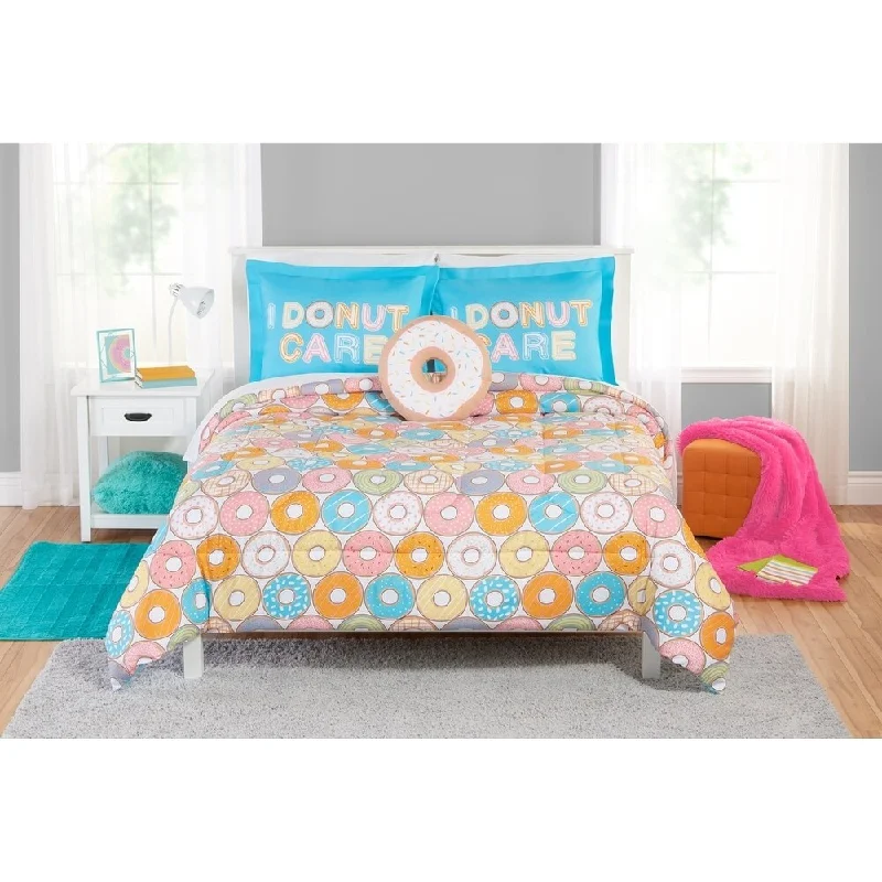 Microfiber - filled comforters that are lightweight and easy to care forDonut comforter & sham set with decorative pillow - Multi-color Microfiber - filled comforters that are lightweight and easy to care forDonut comforter & sham set with decorative pillow - Multi-color