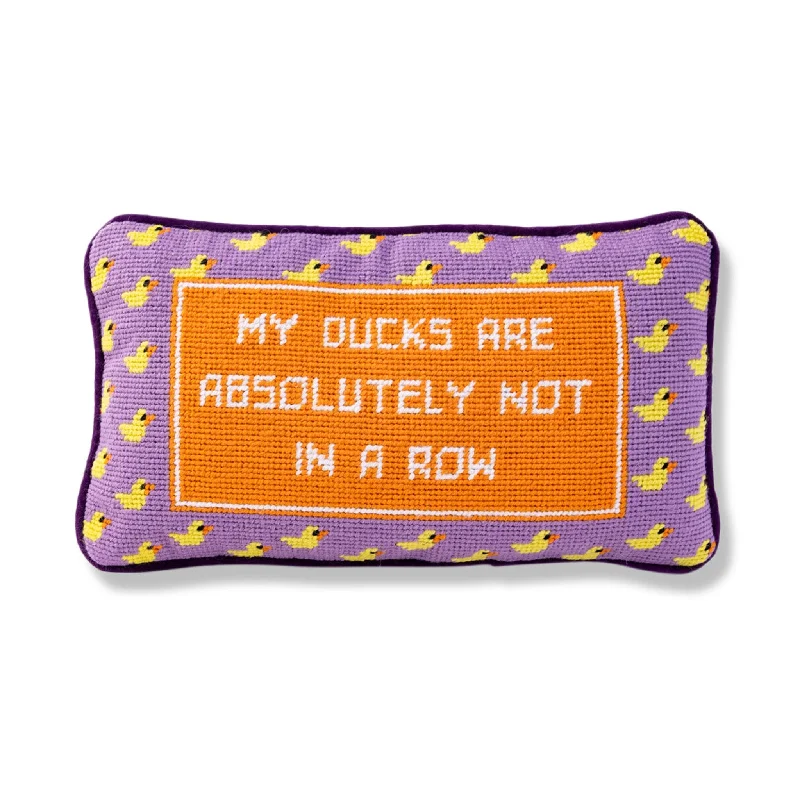 Linen blankets with a rustic and textured lookDucks in a Row Needlepoint Pillow