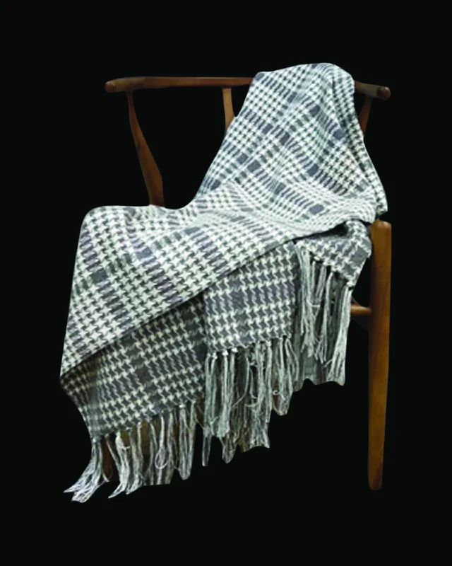 Cotton blankets for breathability and a lightweight feelEames Beautiful White Grey Throw & Blanket