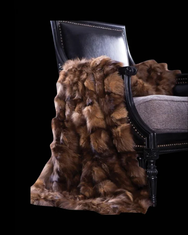 Recycled polyester blankets for an eco - conscious optionELM LUXURY FUR BROWN  THROWS IN LIVING ROOM