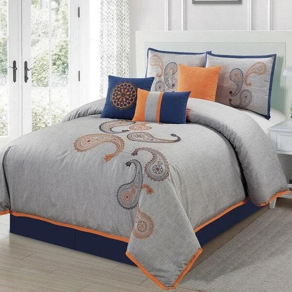 Down - filled comforters for supreme warmth and lightnessEverRouge Naomi Embroidered 7-piece Comforter Set Down - filled comforters for supreme warmth and lightnessEverRouge Naomi Embroidered 7-piece Comforter Set