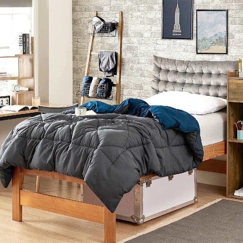 Duck down comforters with a softer feel and good warmth retentionFaded Black/Nightfall Navy Reversible Full Comforter - Oversized Full XL Bedding Duck down comforters with a softer feel and good warmth retentionFaded Black/Nightfall Navy Reversible Full Comforter - Oversized Full XL Bedding