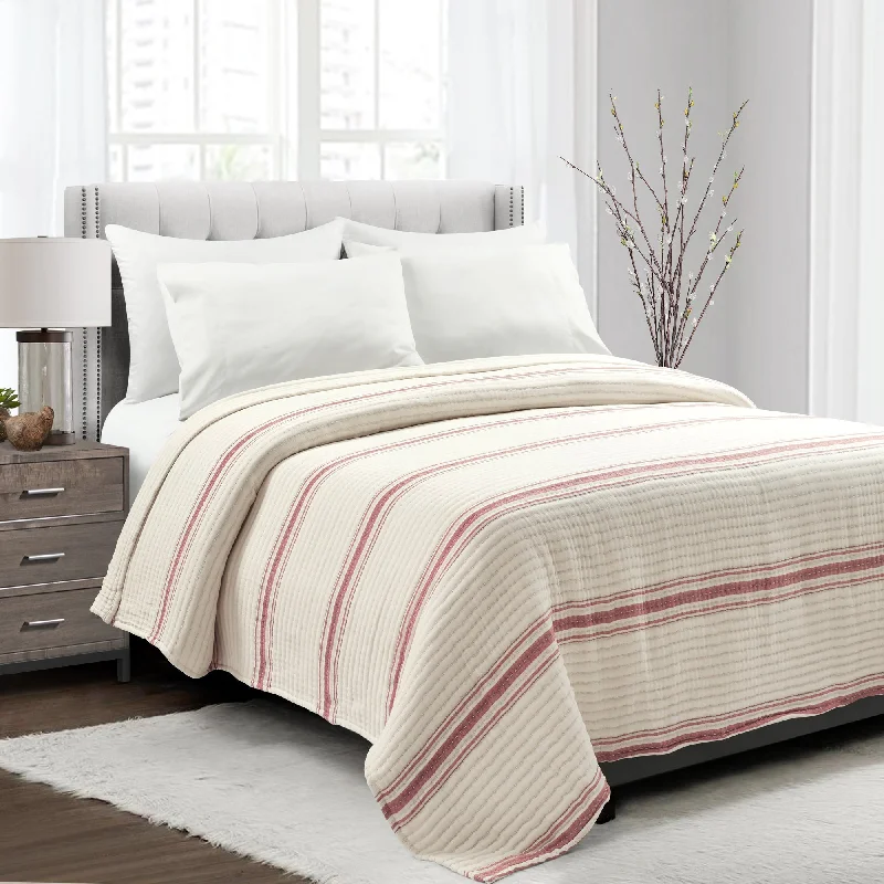 Bamboo fiber blankets with natural antibacterial propertiesFarmhouse Stripe Kantha Pick Stitch Yarn Dyed Cotton Woven Blanket/Quilt/Coverlet