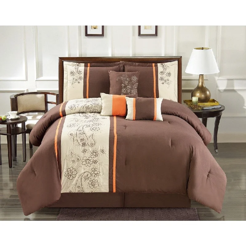 Cotton - filled comforters for a breathable and natural sleep experienceFashion Street Gibby Embroidered 7-piece Comforter Set