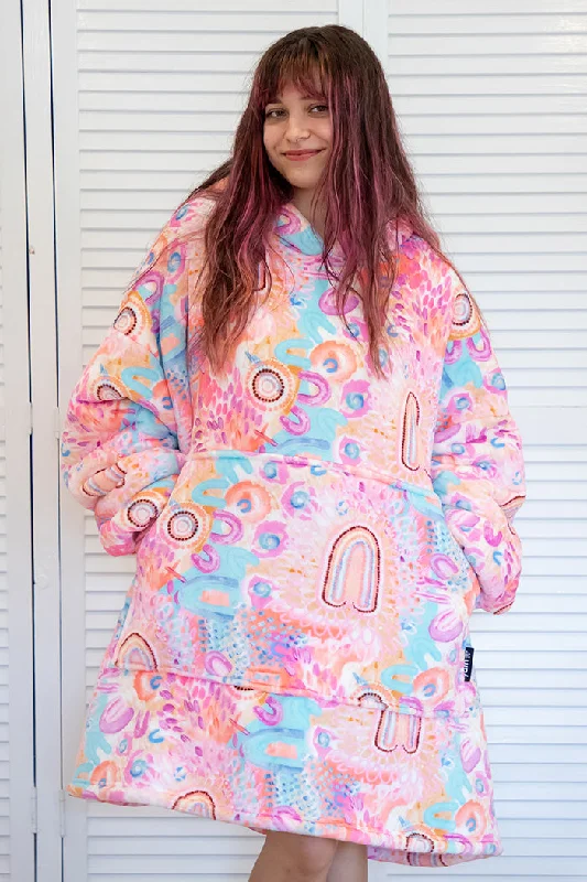 Queen - size blankets for standard - sized bedsFlourishing Blooms Oversized Hooded Blanket