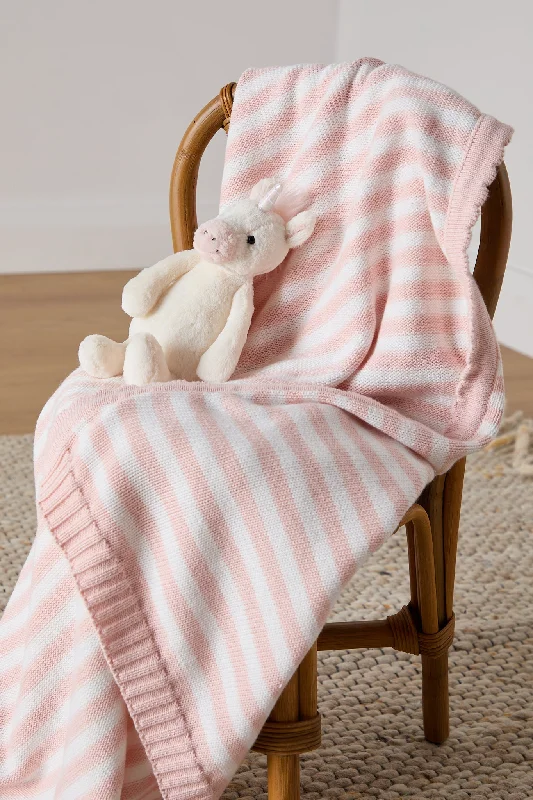 Bamboo fiber blankets with natural antibacterial propertiesFoxford Pink Stripe Cotton Baby Blanket