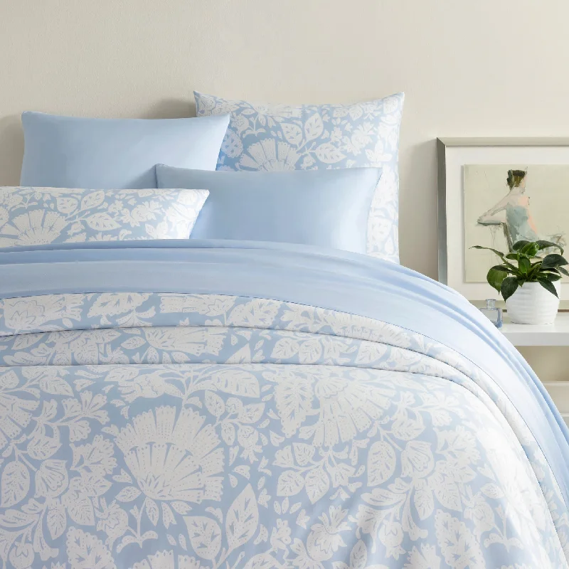 Queen - size duvet covers for standard queen - sized mattressesFreya Soft Blue Duvet Cover